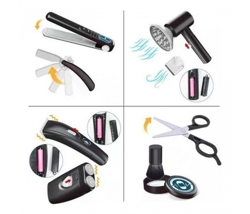 WOOPIE Barber Zestaw Fryzjerski dla Dzieci Salon Stylizacji 24el.