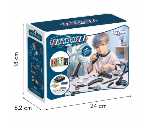 WOOPIE Barber Zestaw Fryzjerski dla Dzieci Salon Stylizacji 24el.