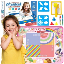 WOOPIE Mata Wodna do Malowania XXL 100x80cm Wróżki Różowa WOOPIE Mata Wodna do Malowania XXL 100x80cm Wróżki Różowa