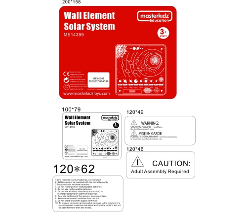 MASTERKIDZ Tablica Edukacyjna Układ Słoneczny