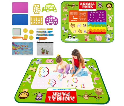 WOOPIE Mata Wodna do Malowania 2w1 XXL Dwustronna Zwierzęta