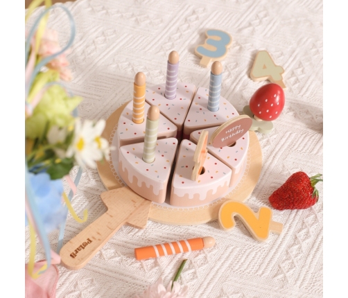 VIGA Drewniany Tort Urodzinowy do Krojenia