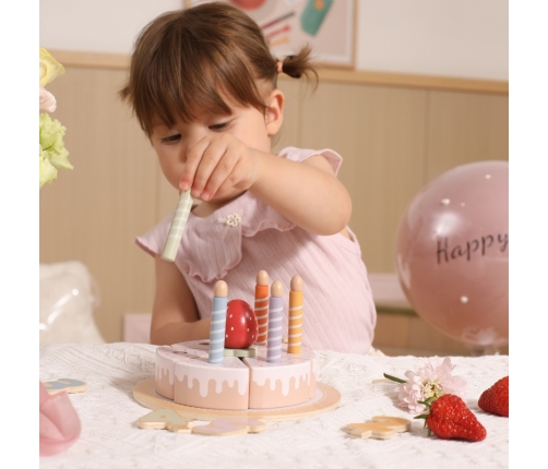 VIGA Drewniany Tort Urodzinowy do Krojenia