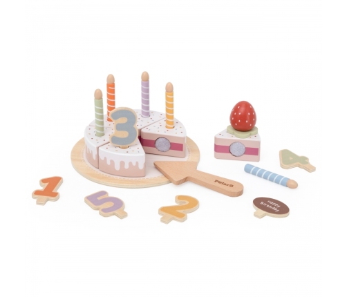 VIGA Drewniany Tort Urodzinowy do Krojenia