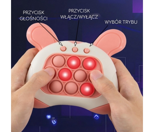 WOOPIE Gra POP IT Elektryczna Antystresowa Zręcznościowa Uszy Króliczka