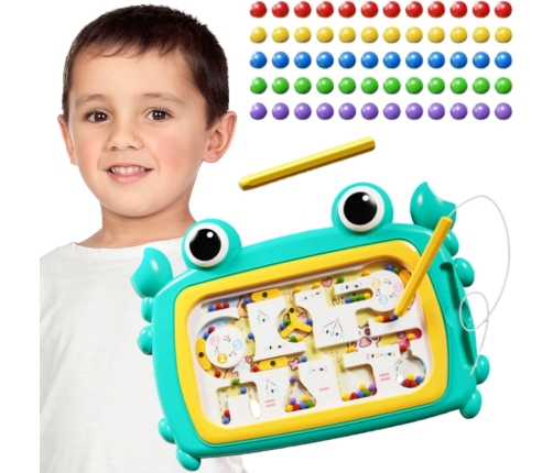 WOOPIE Tablica Magnetyczna Montessori Labirynt Krab Turkusowa