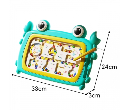 WOOPIE Tablica Magnetyczna Montessori Labirynt Krab Turkusowa