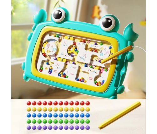 WOOPIE Tablica Magnetyczna Montessori Labirynt Krab Turkusowa