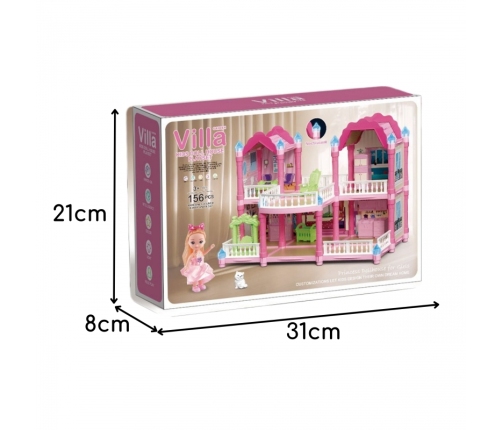 WOOPIE Domek Dla Lalek Willa Ogrodowa 156el.