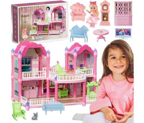 WOOPIE Domek Dla Lalek Willa Ogrodowa 156el.