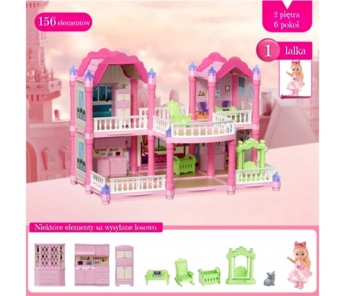 WOOPIE Domek Dla Lalek Willa Ogrodowa 156el.