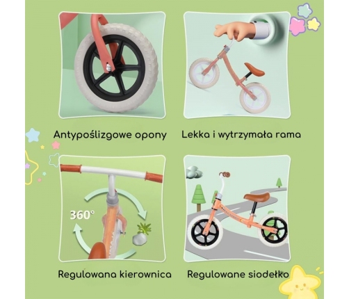 WOOPIE Rowerek Biegowych Dziecięcy Pomarańczowy – Lekki, Bezpieczny, Wytrzymały