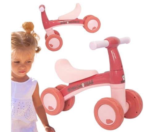 WOOPIE Rowerek Biegowy Różowy Jeździk Czterokołowy