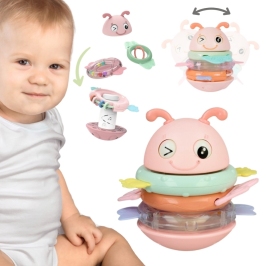WOOPIE Baby Wańka Wstańka Zabawka Sensoryczna 2w1 Grzechotka Gryzak Różowa WOOPIE Baby Wańka Wstańka Zabawka Sensoryczna 2w1 Grzechotka Gryzak Różowa