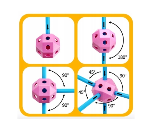 WOOPIE Zestaw Konstrukcyjny XXL Klocki do Budowania Namiotu Bazy Rurki Słomki 340 el.