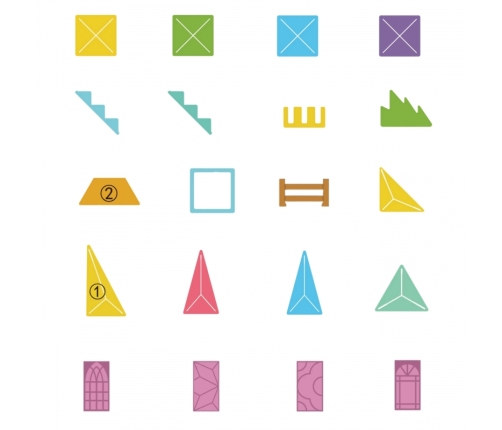 WOOPIE Klocki Magnetyczne Konstrukcyjne 3D Zestaw Edukacyjny Bajkowy Zamek 55el.