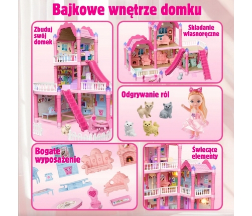 WOOPIE Domek dla Lalek Villa z Akcesoriami i Lalką 296el.
