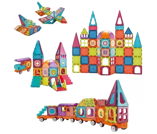 WOOPIE Klocki Magnetyczne 3D Zestaw Pociąg 71el.