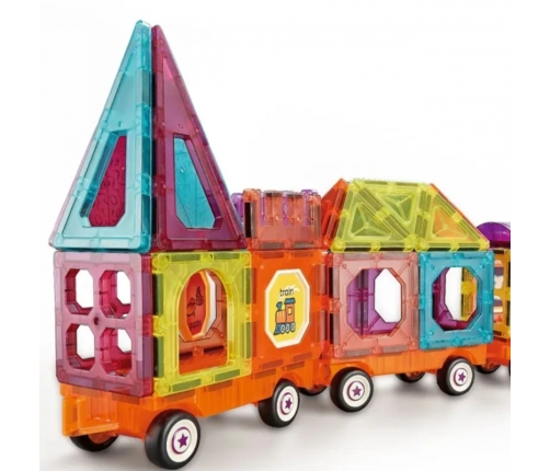 WOOPIE Klocki Magnetyczne 3D Zestaw Pociąg 71el.