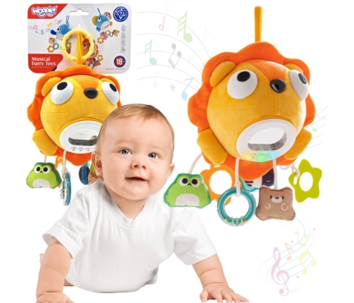 WOOPIE Baby Pluszowy Lew Maskotka Interaktywna Przytulanka Muzyczna z Zawieszkami i Gryzakami