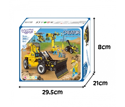 WOOPIE Zestaw Konstrukcyjny Pojazdy Budowlane STEAM 6w1 223 el.