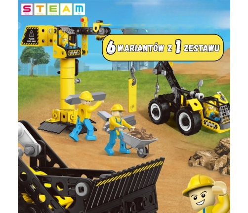 WOOPIE Zestaw Konstrukcyjny Pojazdy Budowlane STEAM 6w1 223 el.