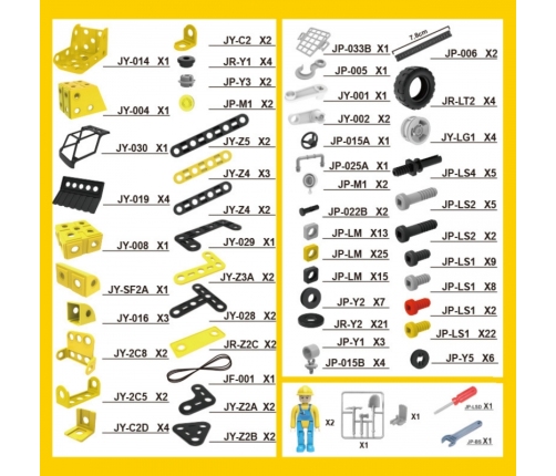 WOOPIE Zestaw Konstrukcyjny Pojazdy Budowlane STEAM 6w1 223 el.