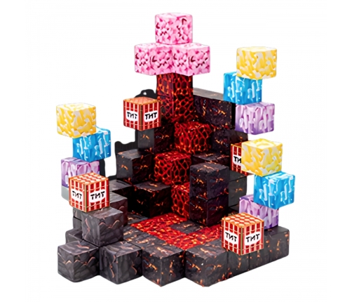 WOOPIE Klocki Magnetyczne Bloczki Sześciany Piksele Mine Craft 74el.