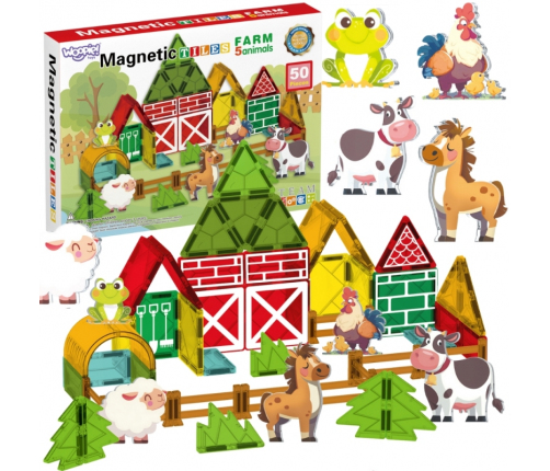 WOOPIE Magnetyczne Klocki Konstrukcyjne 7,5 cm Farma 30 el.