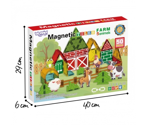 WOOPIE Magnetyczne Klocki Konstrukcyjne 7,5 cm Farma 30 el.