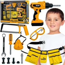 WOOPIE Zestaw Narzędzi Małego Majsterkowicza Gogle Wkrętarka Pas Na Narzędzia 16el. WOOPIE Zestaw Narzędzi Małego Majsterkowicza Gogle Wkrętarka Pas Na Narzędzia 16el.