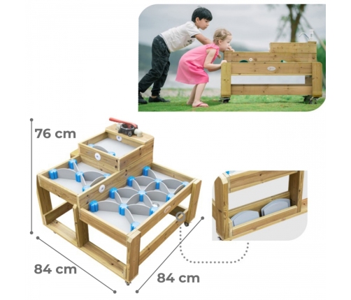 CLASSIC WORLD EDU Drewniany Stolik Wodny XL Tor Droga Wody z Tamami