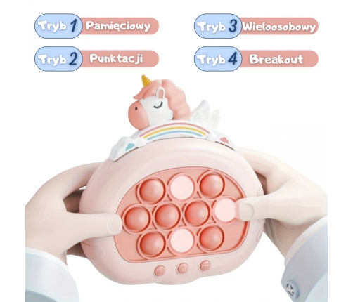 WOOPIE Gra POP IT Elektryczna Antystresowa Zręcznościowa Jednorożec