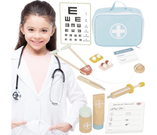 TOOKY TOY Drewniany Zestaw Małego Lekarza Doktora w Walizce z Akcesoriami