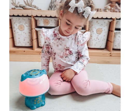 WOOPIE Multifunkcyjna Lampka RGB Głośnik Bluetooth Karaoke Modulator Głosu Karta SD AUX Turkusowa