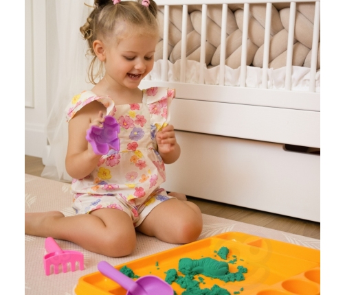 WOOPIE Piasek Kinetyczny 1,2 kg Zestaw XL ZOO Stolik z Foremkami