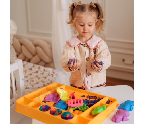 WOOPIE Piasek Kinetyczny 1,2 kg Zestaw XL ZOO Stolik z Foremkami