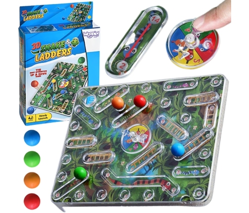 WOOPIE Klasyczna Gra Rodzinna Węże i Drabiny 3D