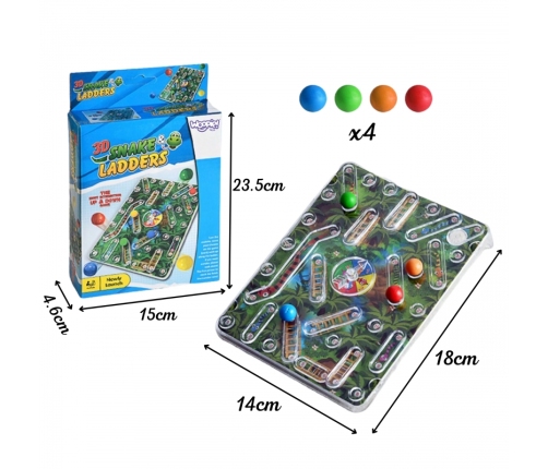 WOOPIE Klasyczna Gra Rodzinna Węże i Drabiny 3D