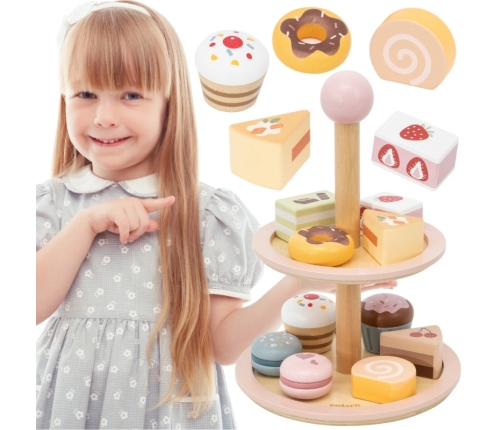 VIGA Drewniany Stojak na Ciasto z Akcesoriami