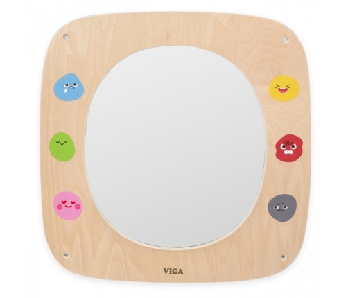 VIGA Drewniana Tablica z Lustrem i Emotkami