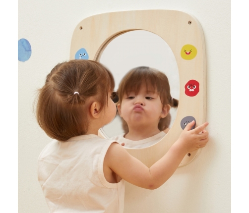 VIGA Drewniana Tablica z Lustrem i Emotkami