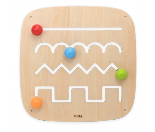 VIGA Drewniana Tablica Manipulacyjna Sensoryczna Labirynt