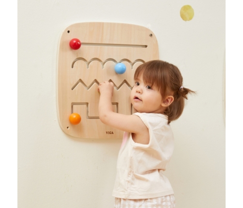 VIGA Drewniana Tablica Manipulacyjna Sensoryczna Labirynt