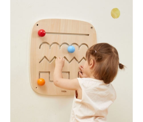 VIGA Drewniana Tablica Manipulacyjna Sensoryczna Labirynt