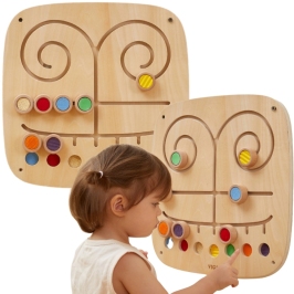 VIGA Drewniana Tablica Manipulacyjna Sensoryczna Labirynt Dotknij i Dopasuj VIGA Drewniana Tablica Manipulacyjna Sensoryczna Labirynt Dotknij i Dopasuj