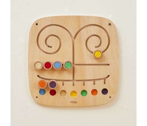 VIGA Drewniana Tablica Manipulacyjna Sensoryczna Labirynt Dotknij i Dopasuj