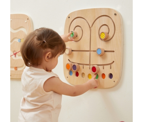 VIGA Drewniana Tablica Manipulacyjna Sensoryczna Labirynt Dotknij i Dopasuj