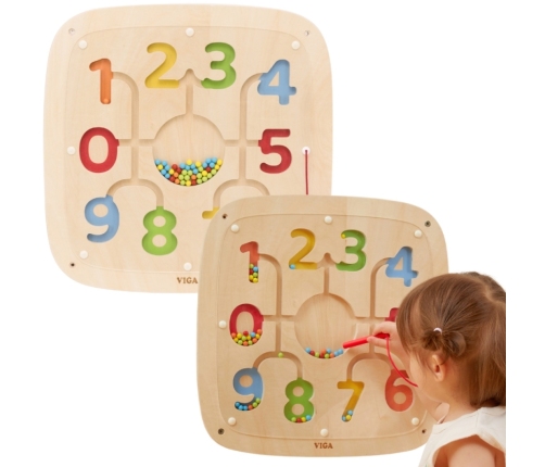 VIGA Drewniana Tablica Manipulacyjna Sensoryczna Nauka Liczenia Sorter