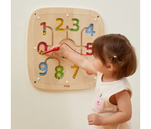 VIGA Drewniana Tablica Manipulacyjna Sensoryczna Nauka Liczenia Sorter